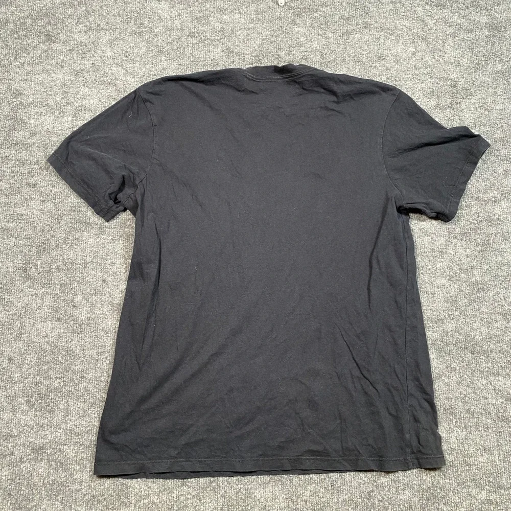 Guess Jeans Mens Vintage Graphic T-Shirt Black Kanji Crown Distressed Large - Picture 2 of 7